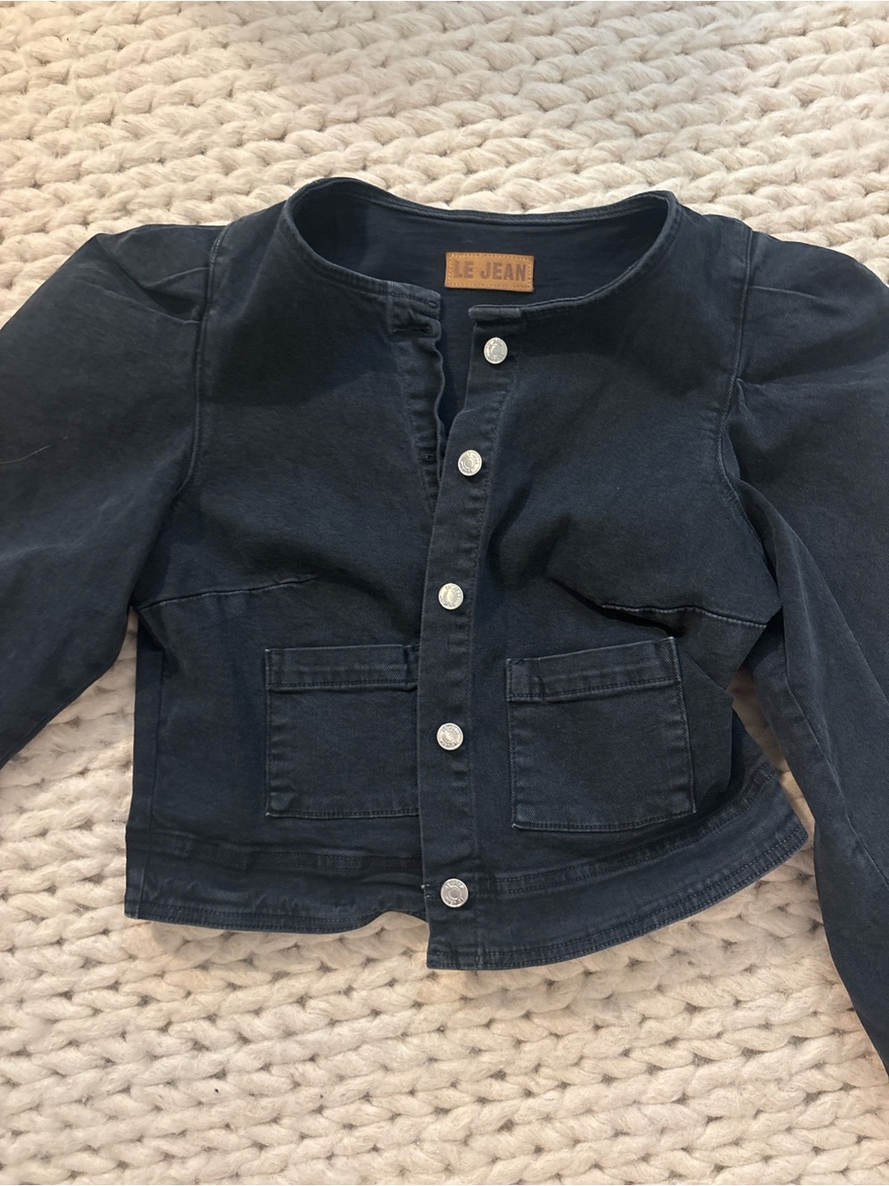 Navy Jean Button-Front Jacket - Picture 2 of 2